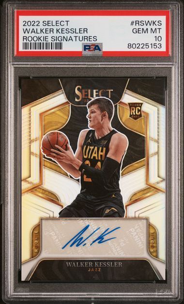 WALKER KESSLER 2022-23 PANINI SELECT ROOKIE SIGS SILVER AUTO RC /249 PSA 10 GEM