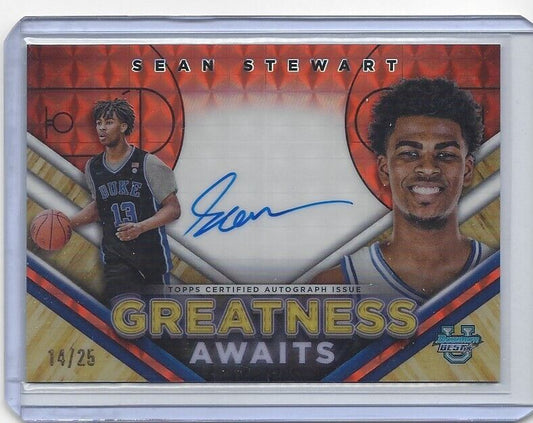 SEAN STEWART 2023 BOWMAN'S BEST U GREATNESS ORANGE GEOMETRIC REFRACTOR AUTO /25