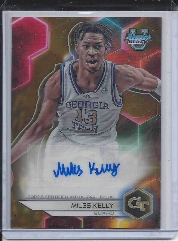 MILES KELLY 2023 BOWMAN'S BEST UNIVERSITY GOLD REFRACTOR AUTO #D 9/50