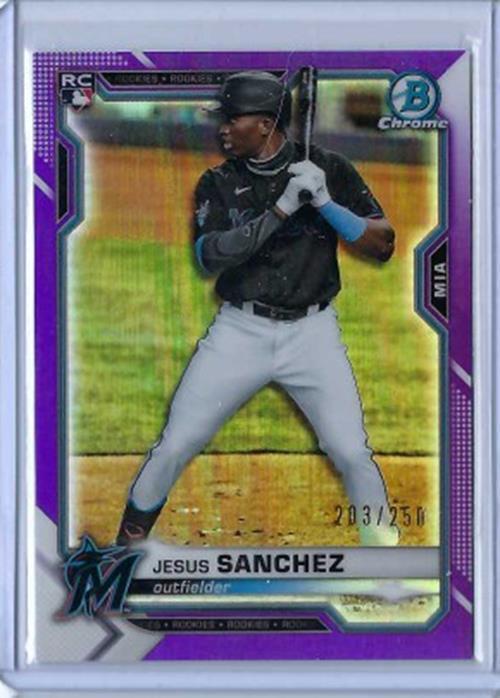 JESUS SANCHEZ 2021 BOWMAN CHROME PURPLE REFRACTOR RC #D 203/250