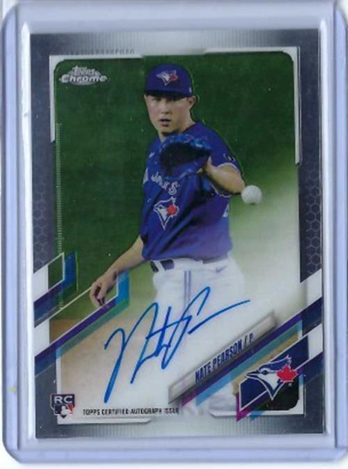 NATE PEARSON 2021 TOPPS CHROME ON CARD AUTO RC #RA-NP