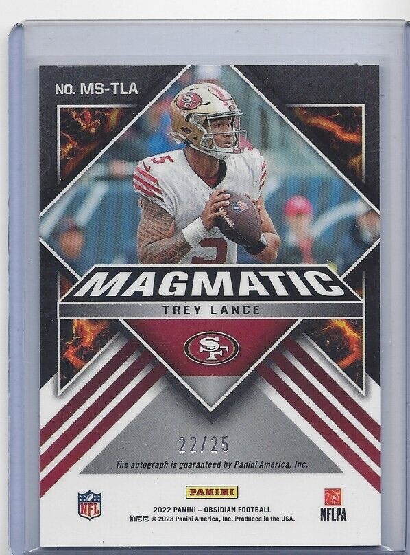 TREY LANCE 2022 PANINI OBSIDIAN MAGMATIC ORANGE ETCH AUTO #D 22/25