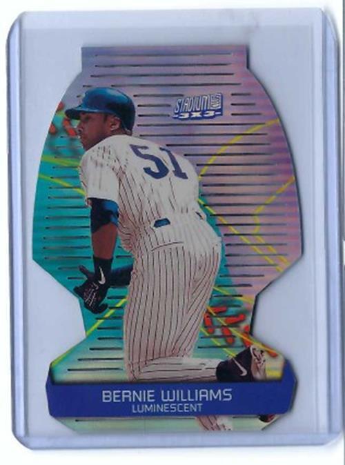 BERNIE WILLIAMS 2000 TOPPS STADIUM CLUB 3X3 LUMINESCENT DIE CUT #8B