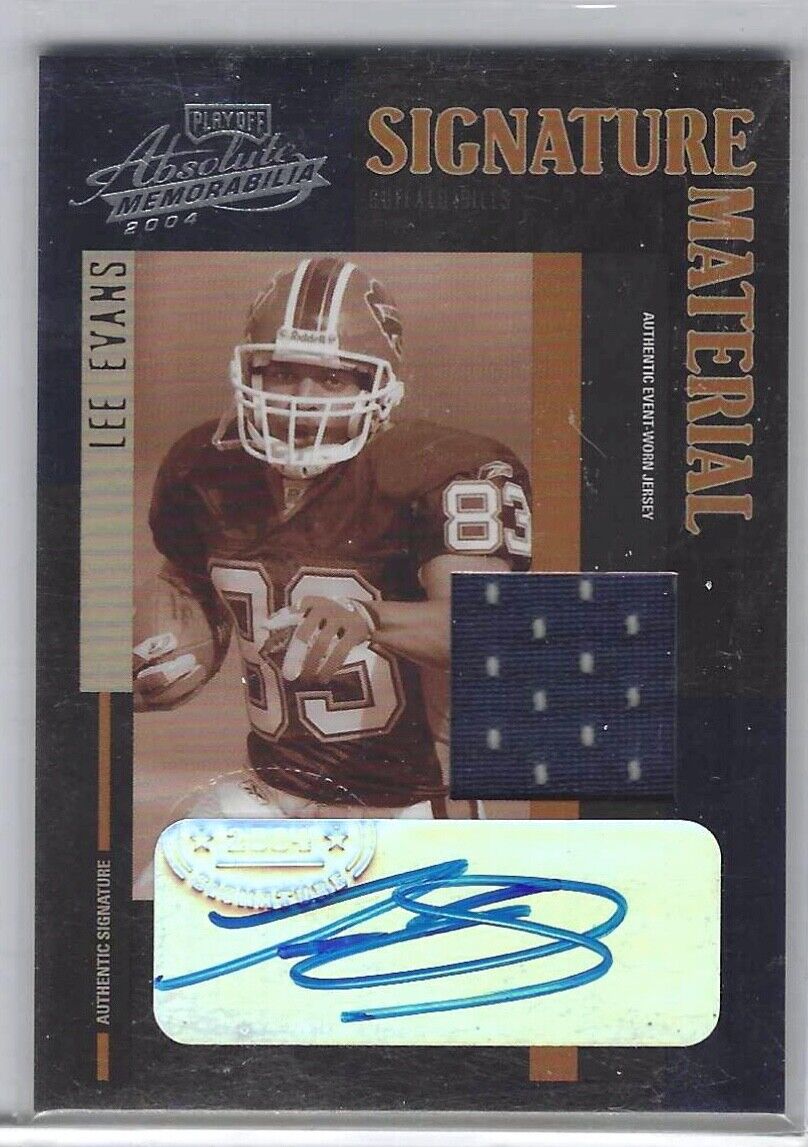 LEE EVANS 2004 DONRUSS PLAYOFF ABSOLUTE MEMORABILIA JERSEY AUTO RC #D 78/300