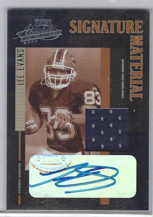 LEE EVANS 2004 DONRUSS PLAYOFF ABSOLUTE MEMORABILIA JERSEY AUTO RC #D 78/300