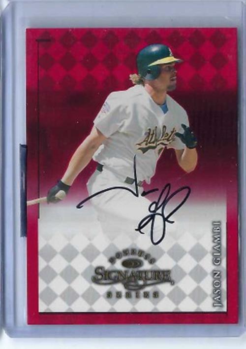 JASON GIAMBI 1998 DONRUSS SIGNATURE SERIES ON CARD AUTO