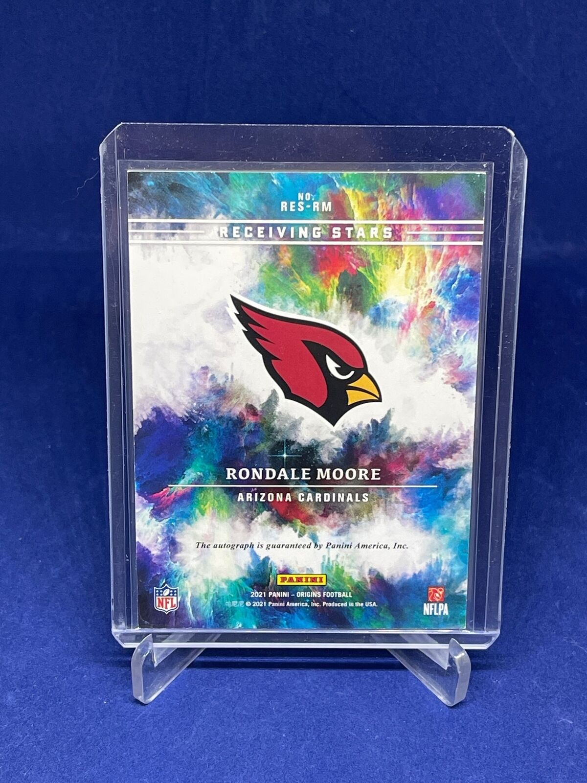 RONDALE MOORE 2021 PANINI ORIGINS RECEIVING STARS PINK AUTO ROOKIE RC #D 3/8
