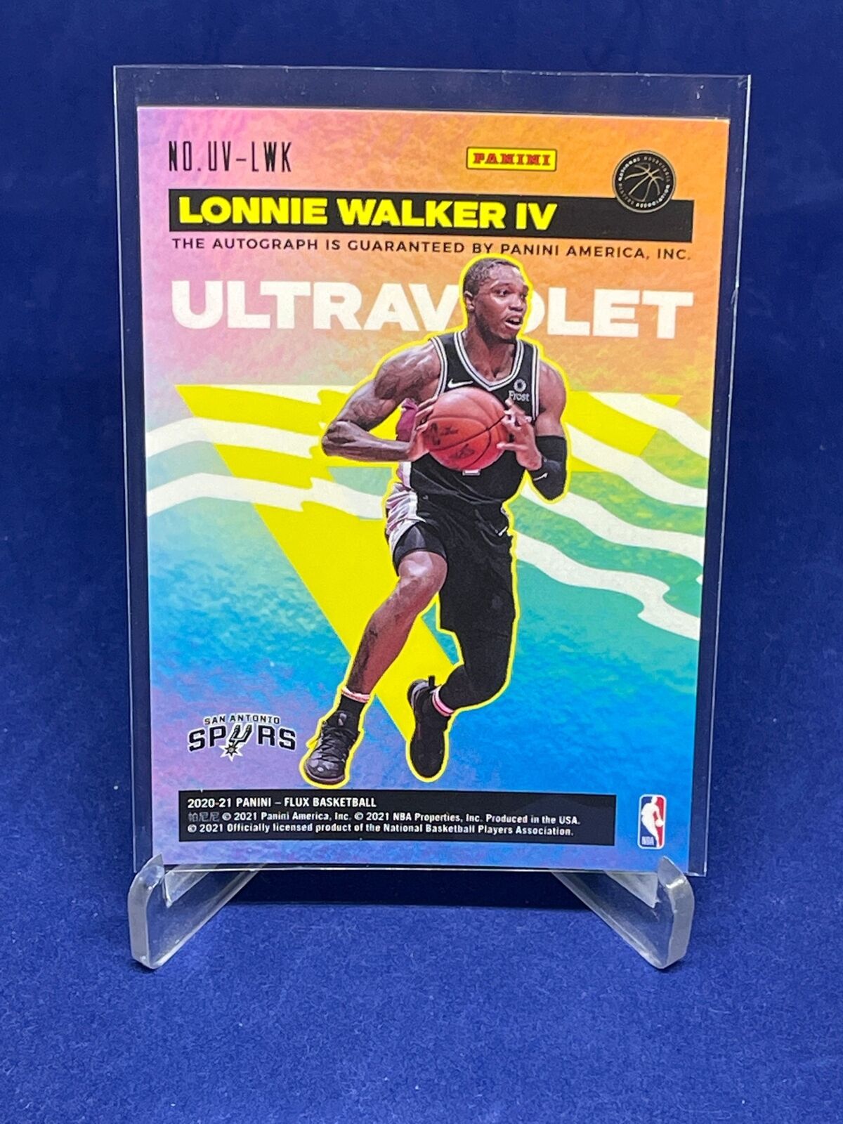 LONNIE WALKER IV 2020-21 PANINI FLUX ULTRAVIOLET AUTO