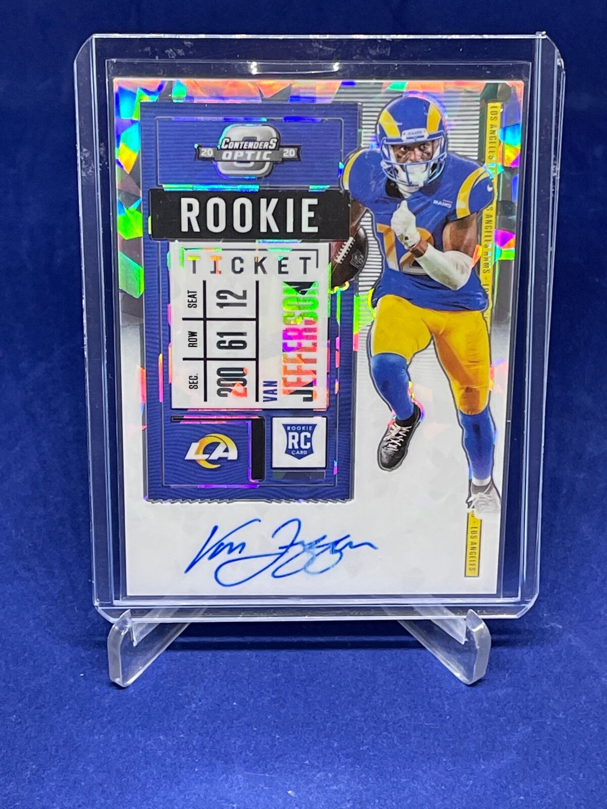 VAN JEFFERSON 2020 PANINI CONTENDERS OPTIC CRACKED ICE TICKET ONCARD AUTO RC /27