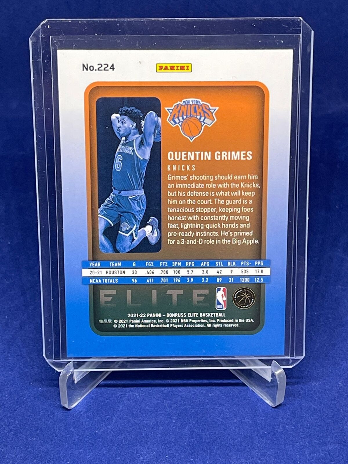 QUENTIN GRIMES 2021-22 PANINI DONRUSS ELITE ROOKIE RC #D 31/999