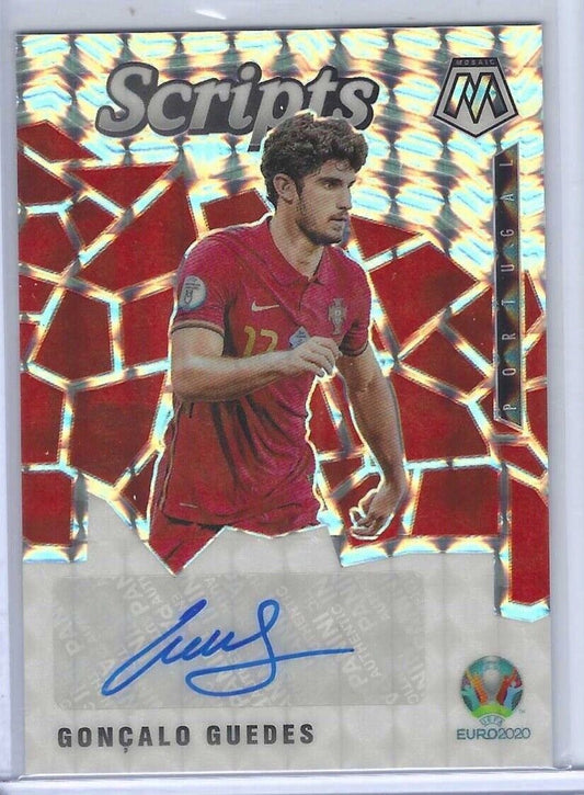 GONCALO GUEDES 2020-21 PANINI MOSAIC UEFA EURO MOSAIC PRIZM SCRIPTS AUTO #SM-GG