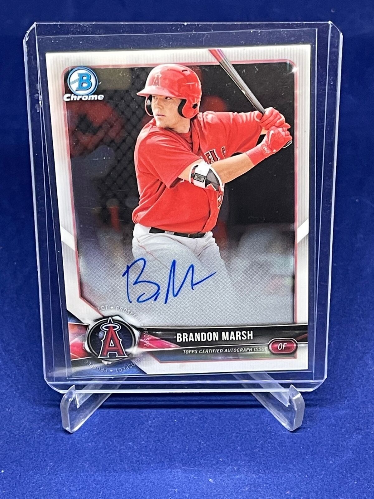 BRANDON MARSH 2018 BOWMAN CHROME ON CARD AUTO PROSPECT