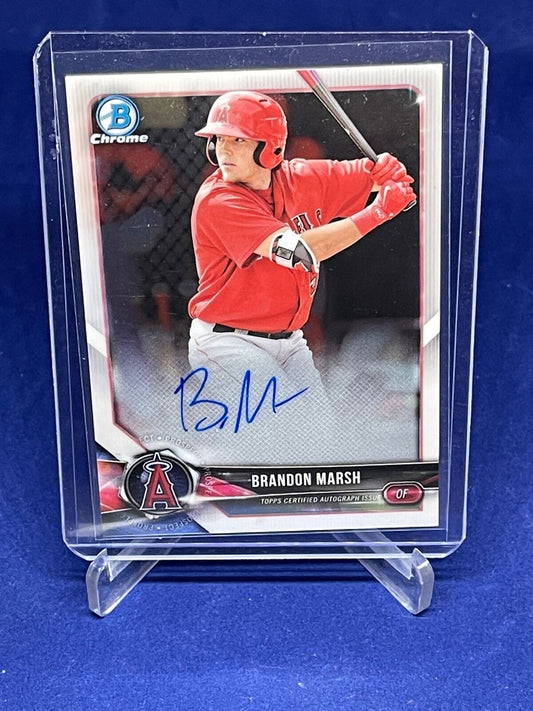 BRANDON MARSH 2018 BOWMAN CHROME ON CARD AUTO PROSPECT