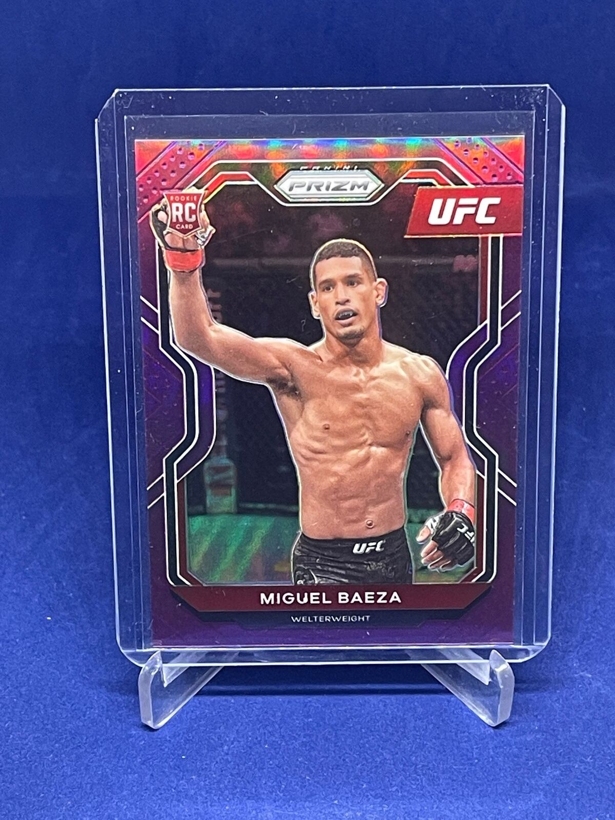 MIGUEL BAEZA 2021 PANINI PRIZM UFC PURPLE PRIZM ROOKIE RC #D 5/149