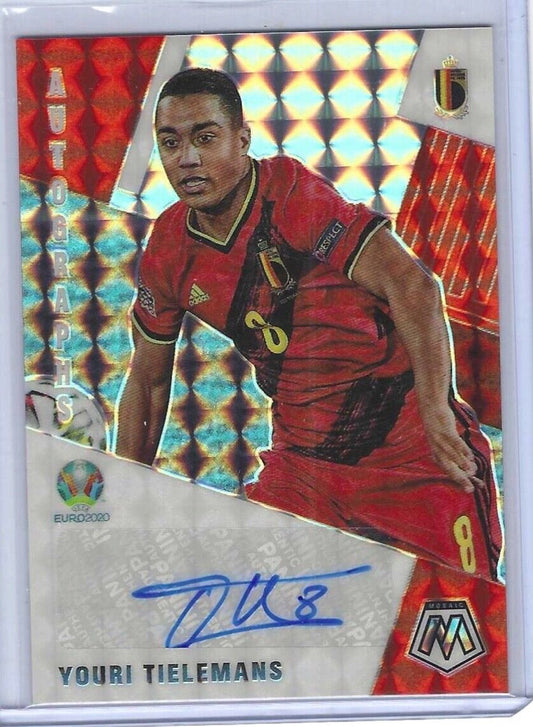 YOURI TIELEMANS 2020-21 PANINI MOSAIC UEFA EURO MOSAIC PRIZM AUTO #AM-YT