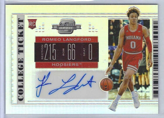 ROMEO LANGFORD 2019-20 PANINI CONTENDERS OPTIC PREMIUM SILVER PRIZM AUTO RC #59