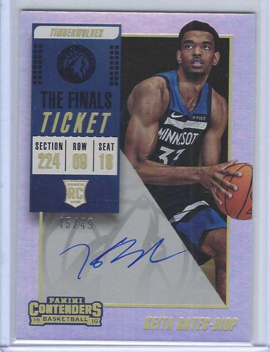 KEITA BATES-DIOP 2018-19 PANINI CONTENDERS THE FINALS ON CARD AUTO RC #D /49