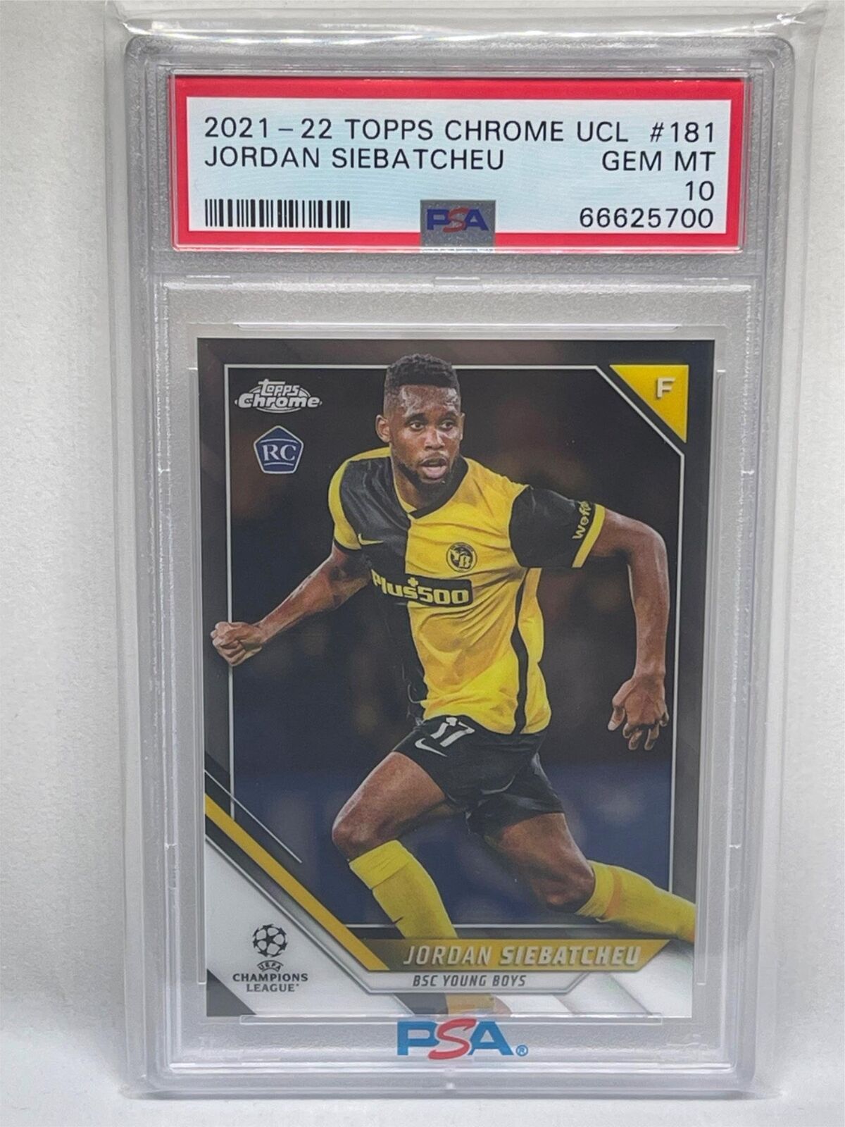 JORDAN SIEBATCHEU 2021-22 TOPPS CHROME UCL #181 ROOKIE RC PSA 10 GEM MINT POP 2