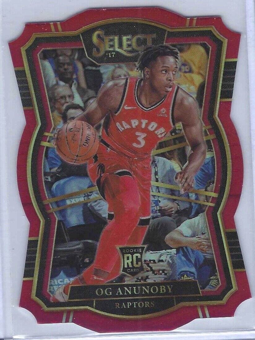 OG ANUNOBY 2017-18 PANINI SELECT PREIMER LEVEL RED PRIZM DIE CUT RC #D 024/135