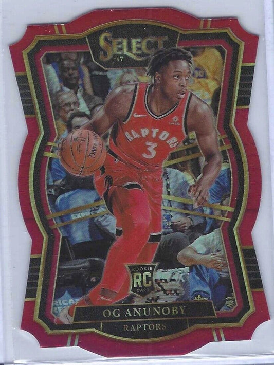 OG ANUNOBY 2017-18 PANINI SELECT PREIMER LEVEL RED PRIZM DIE CUT RC #D 024/135