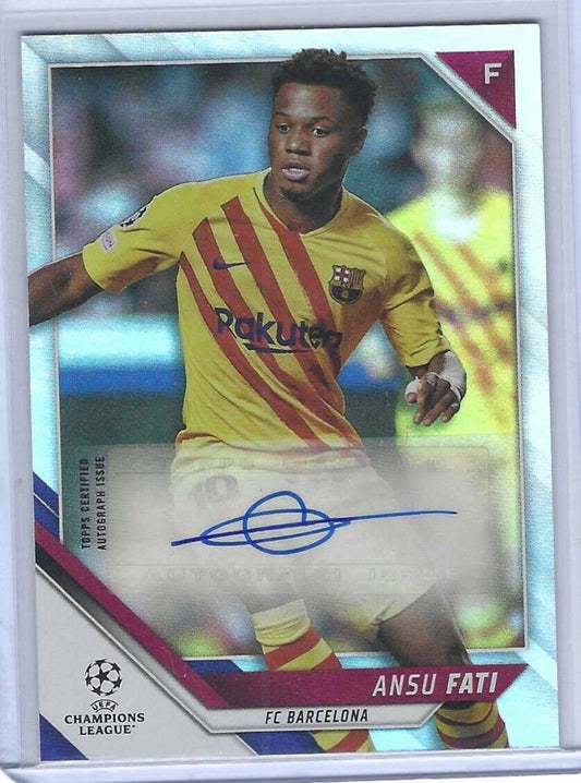 ANSU FATI 2021-22 TOPPS UEFA CHAMPIONS LEAGUE BARCELONA SILVER FOIL AUTO #BA-AF
