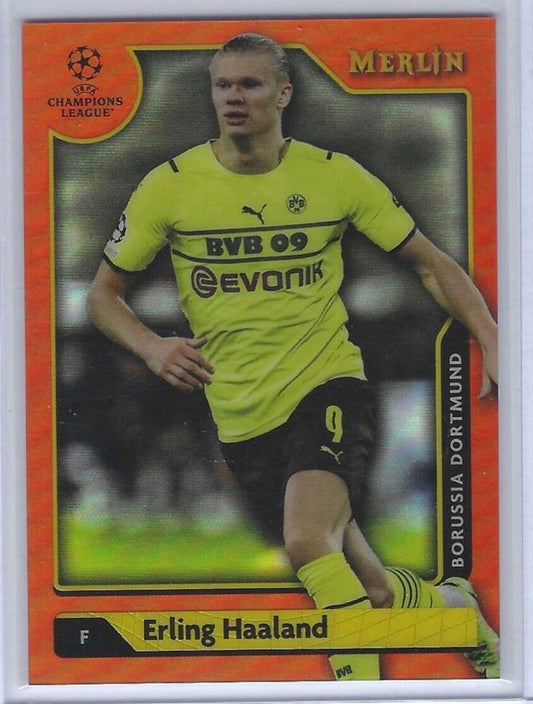 ERLING HAALAND 2021-22 TOPPS MERLIN ORANGE REFRACTOR #D 24/25