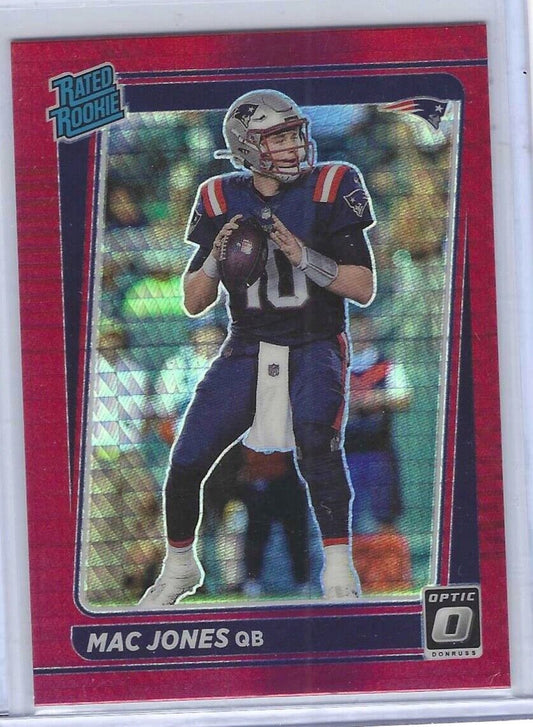 MAC JONES 2021 PANINI DONRUSS OPTIC RED HYPER HOLO RATED ROOKIE RC #206