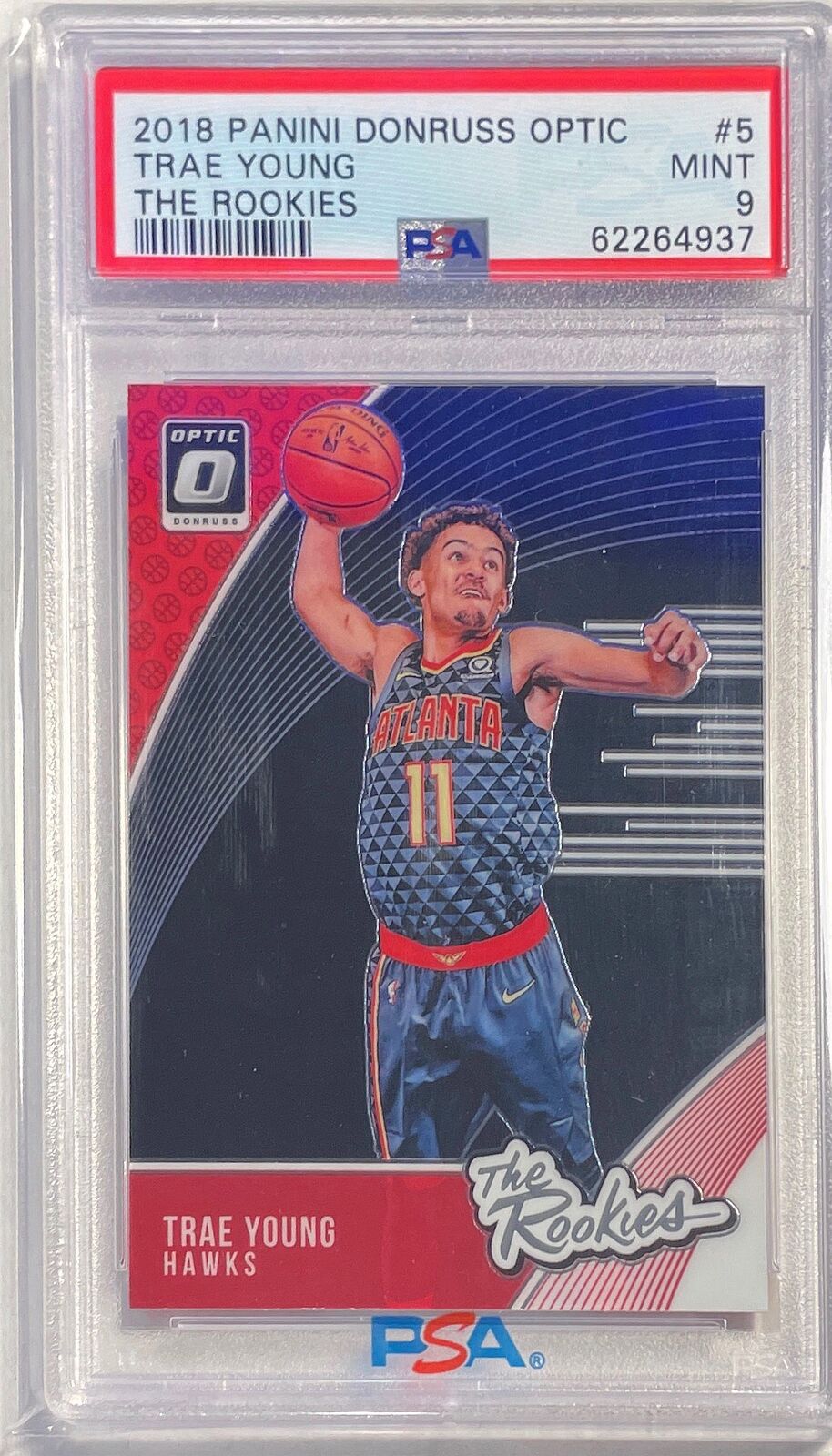 TRAE YOUNG 2018-19 PANINI DONRUSS OPTIC THE ROOKIES ROOKIE RC #5 PSA 9 MINT
