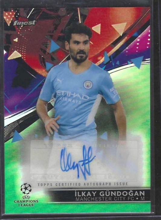ILKAY GUNDOGAN 2021-22 TOPPS FINEST GREEN REFRACTOR AUTO #D 28/99