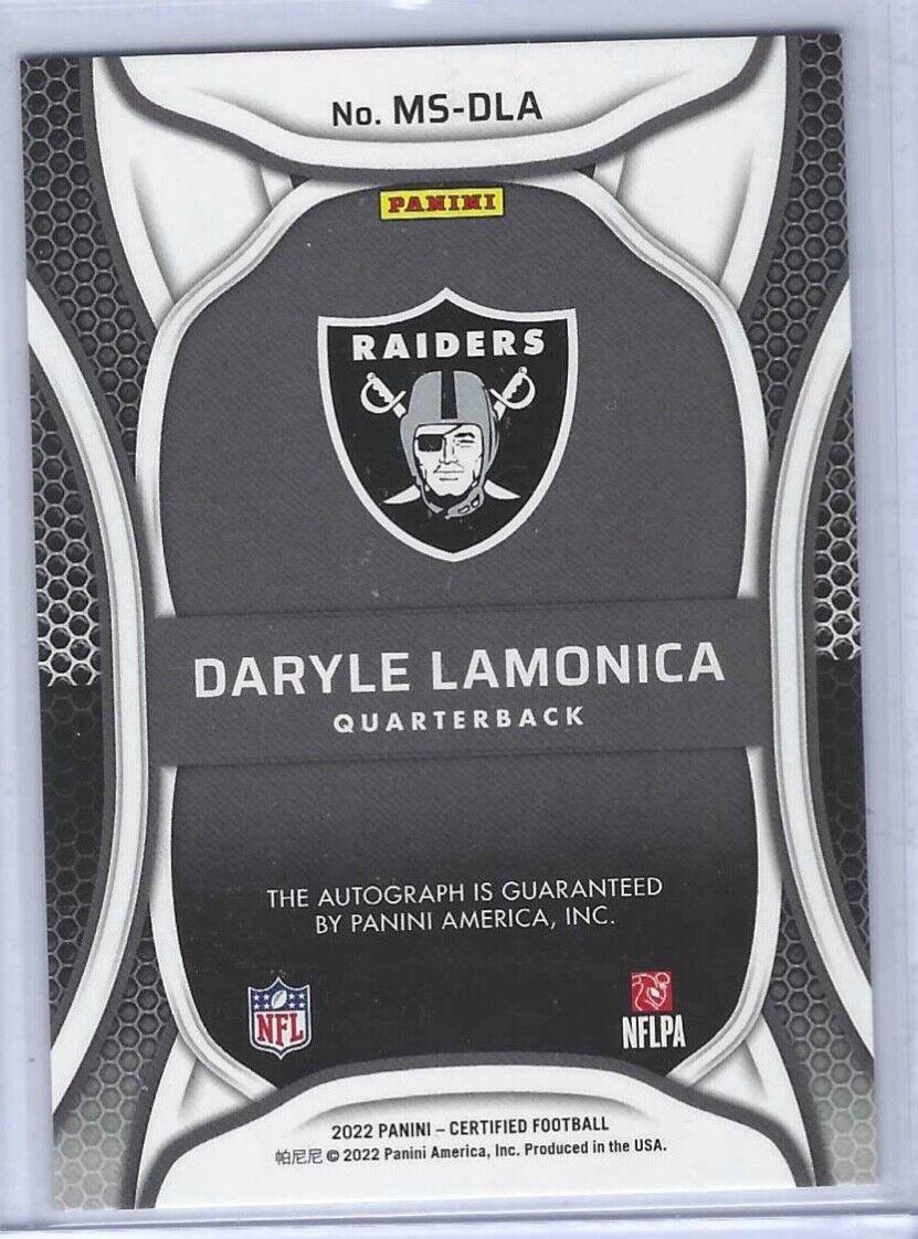 DARYLE LAMONICA 2022 PANINI CERTIFIED PINK FOIL MIRROR SIGNATURES AUTO #D 29/50