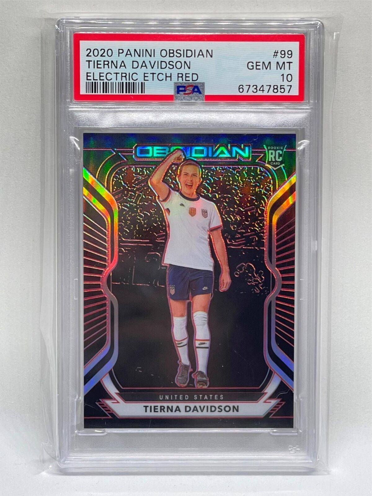 TIERNA DAVIDSON 2020-21 OBSIDIAN ELECTRIC ETCH RED RC #D 4/5 PSA 10 GEM POP 1/1