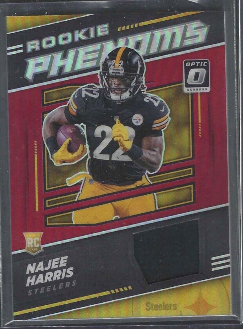 NAJEE HARRIS 2021 PANINI DONRUSS OPTIC RED PRIZM ROOKIE PHENOMS PATCH RC #RPH-13