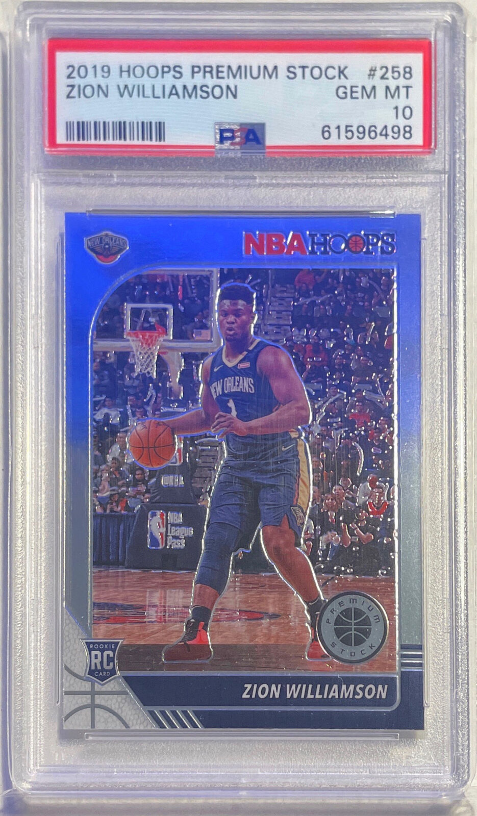 ZION WILLIAMSON 2019-20 PANINI HOOPS PREMIUM STOCK ROOKIE RC #258 PSA 10 MINT