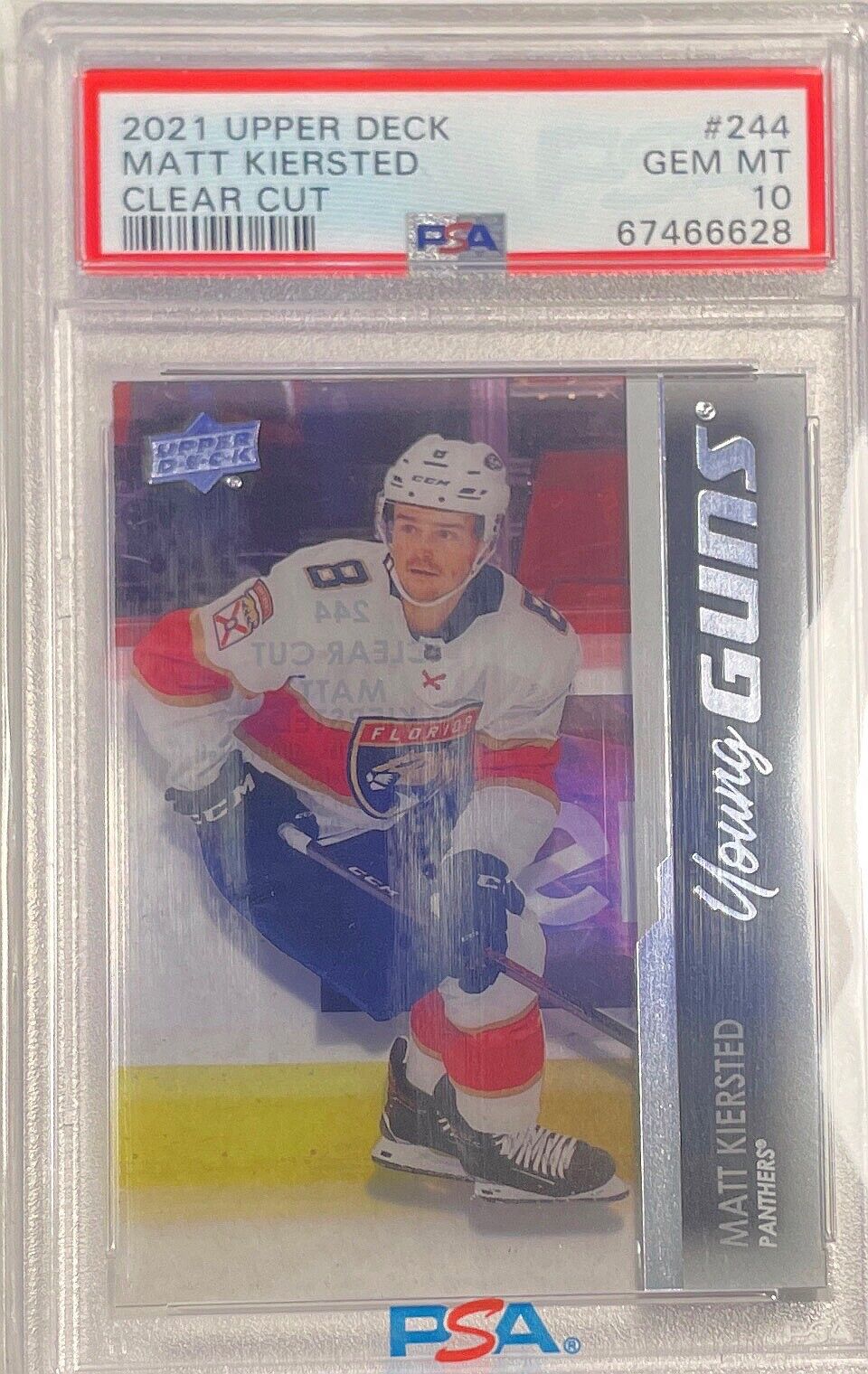 MATT KIERSTED 2021-22 UPPER DECK CLEAR CUT YOUNG GUNS RC #244 PSA 10 POP 1/1
