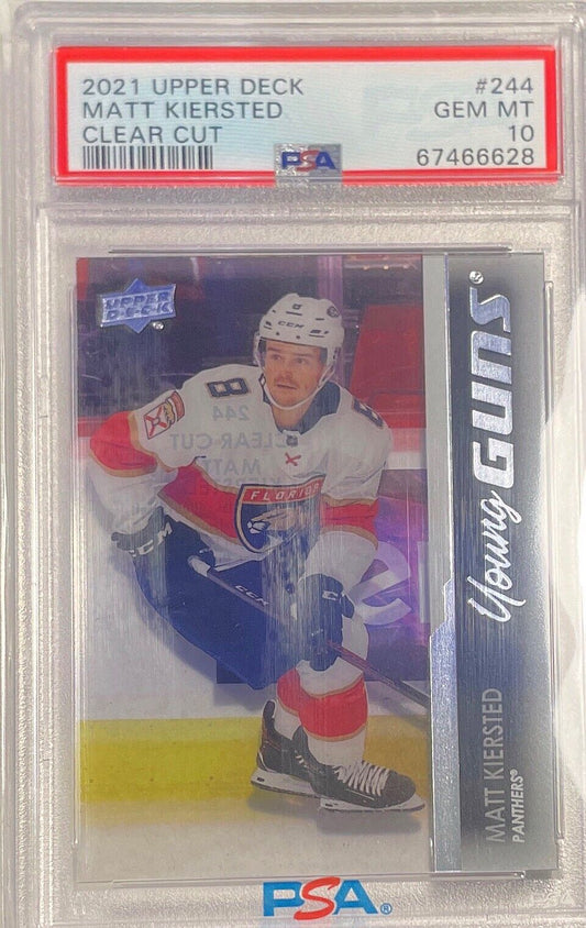 MATT KIERSTED 2021-22 UPPER DECK CLEAR CUT YOUNG GUNS RC #244 PSA 10 POP 1/1