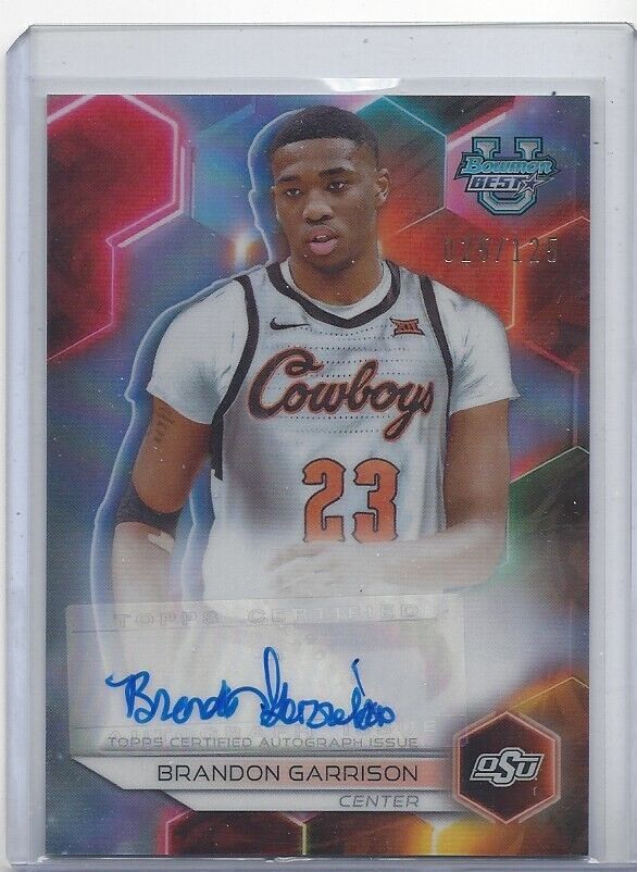 BRANDON GARRISON 2023 BOWMANS BEST UNIVERSITY OK ST REFRACTOR AUTO #D 25/125