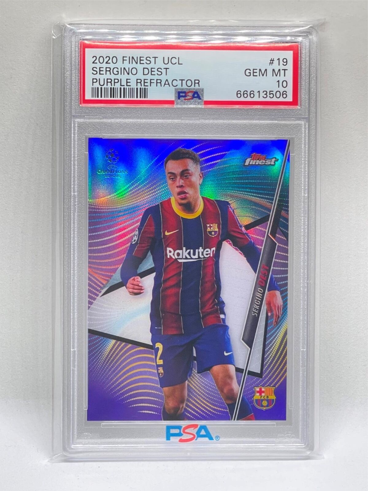 SERGINO DEST 2020 TOPPS FINEST UCL PURPLE REFRACTOR RC #D 68/250 PSA 10 POP 1/1