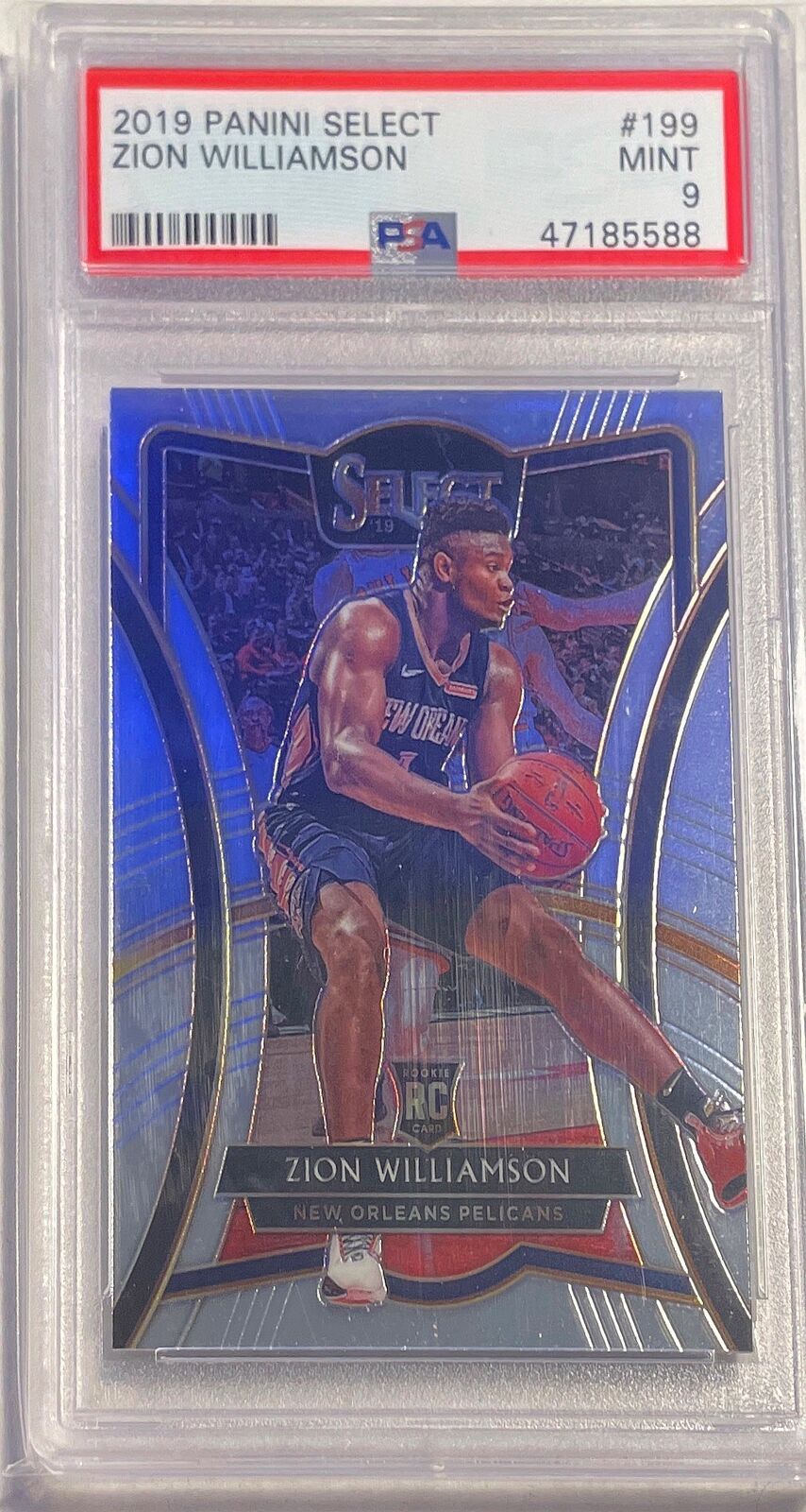 ZION WILLIAMSON 2019-20 PANINI SELECT PREMIER LEVEL ROOKIE RC #199 PSA 9 MINT