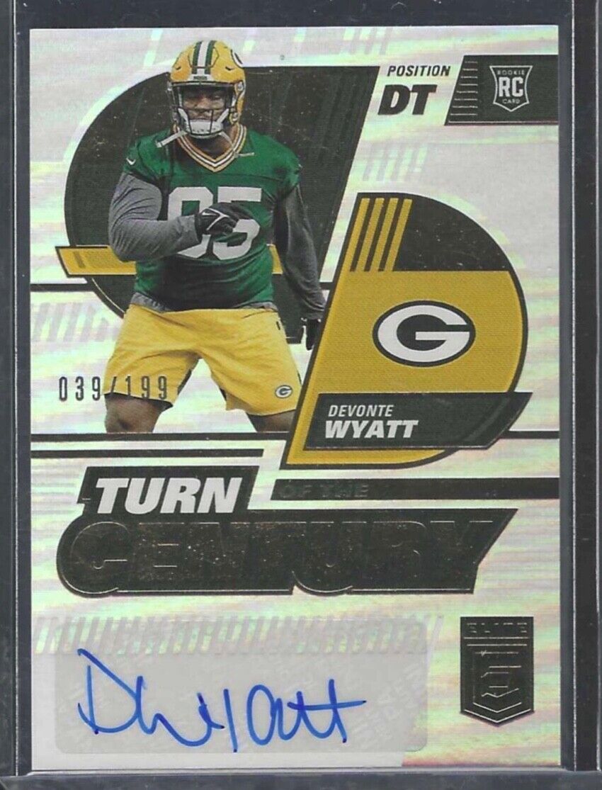 DEVONTE WYATT 2022 PANINI DONRUSS ELITE SILVER FOIL ROOKIE AUTO RC #D 039/199