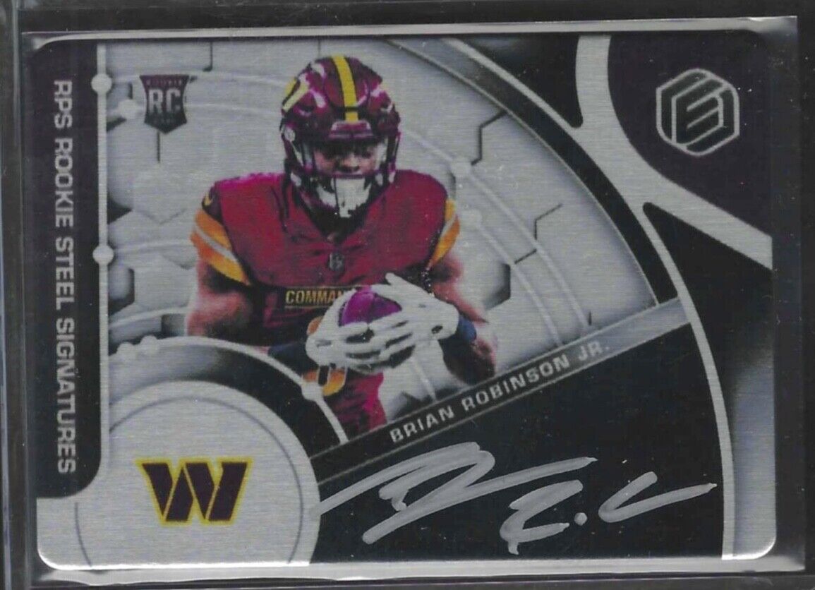 BRIAN ROBINSON JR 2022 PANINI ELEMENTS ROOKIE STEEL ON CARD AUTO RC #D 182/199
