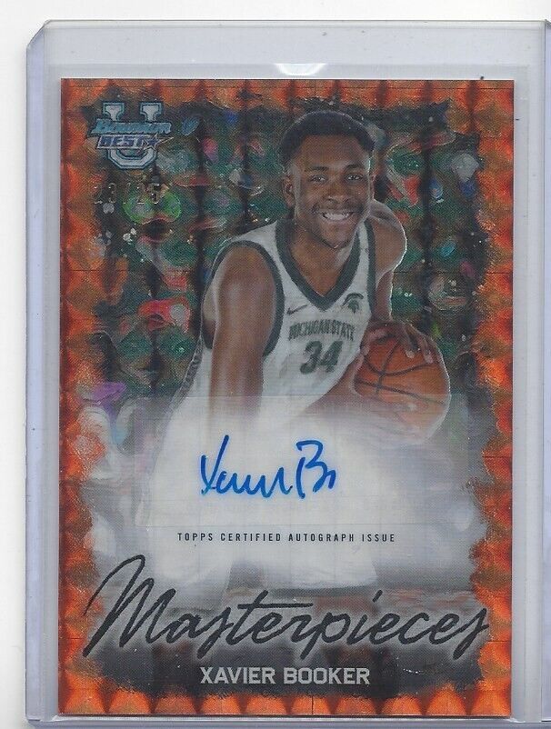 XAVIER BOOKER 2023 BOWMANS BEST MASTERPIECES ORANGE GEOMETRIC REFRACTOR AUTO /25