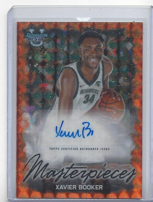 XAVIER BOOKER 2023 BOWMANS BEST MASTERPIECES ORANGE GEOMETRIC REFRACTOR AUTO /25