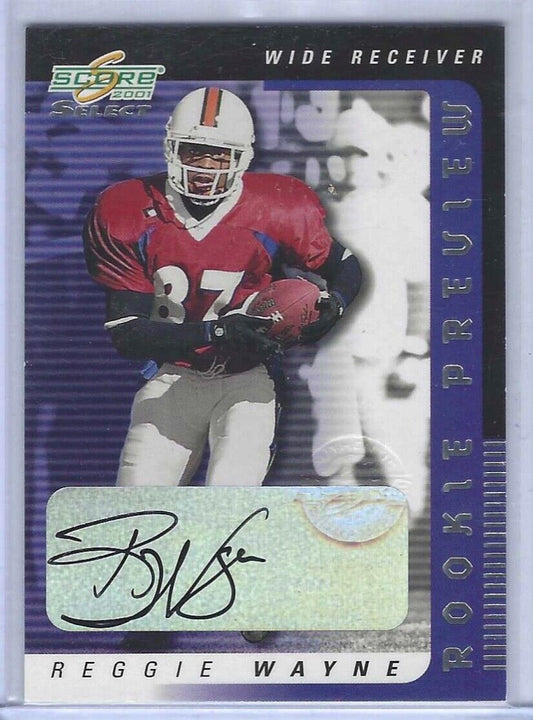 REGGIE WAYNE 2001 SCORE SELECT ROOKIE PREVIEW AUTO RC #RP-9