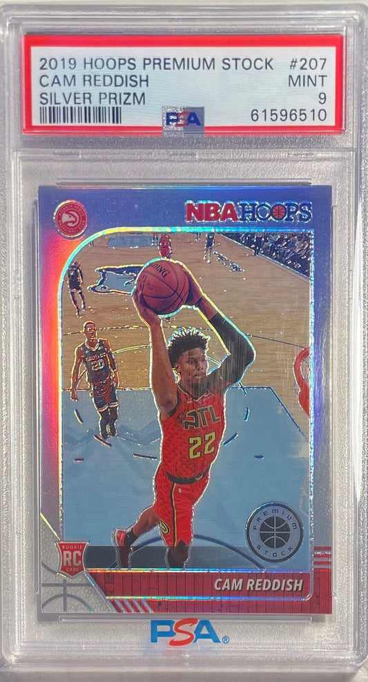 CAM REDDISH 2019-20 PANINI HOOPS PREMIUM STOCK SILVER PRIZM RC #207 PSA 9 MINT