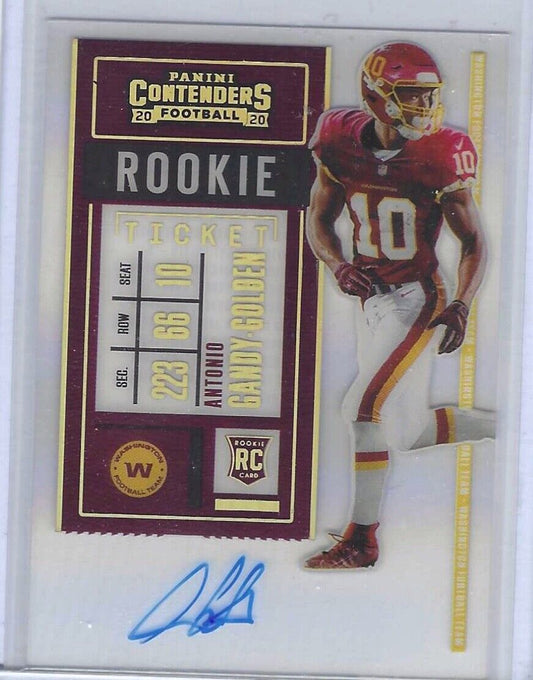 ANTONIO GANDY-GOLDEN 2020 CONTENDERS ROOKIE TICKET CLEAR MOSAIC AUTO RC SSP 1/1