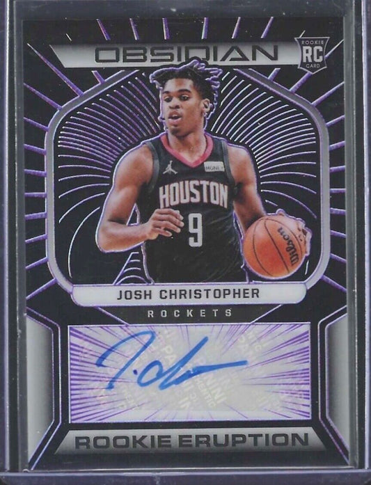 JOSH CRISTOPHER 2021-22 PANINI OBSIDIAN PURPLE ROOKIE ERUPTION AUTO RC #D 05/75