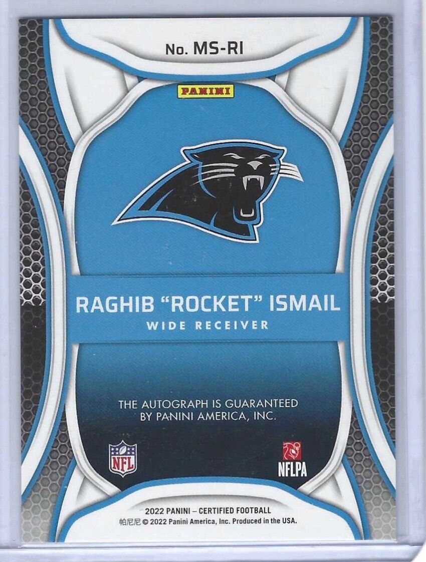 RAGHIB ISMAIL 2022 PANINI CERTIFIED SILVER FOIL MIRROR SIGNATURES AUTO #D 15/50