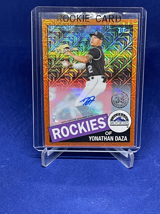YONATHAN DAZA 2020 TOPPS CHROME SILVER PACK ORANGE REFRACTOR AUTO RC #D 3/25
