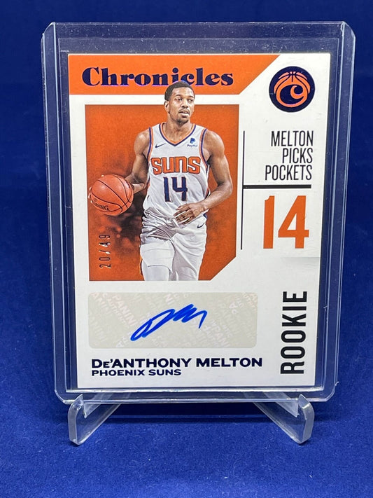 DE'ANTHONY MELTON 2018-19 PANINI CHRONICLES AUTO ROOKIE RC #D 20/49