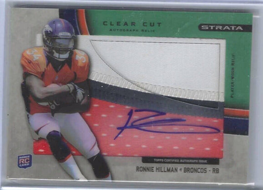 RONNIE HILLMAN 2012 TOPPS STRATA GREEN CLEAR CUT ROOKIE PATCH AUTO RC #D 55/55